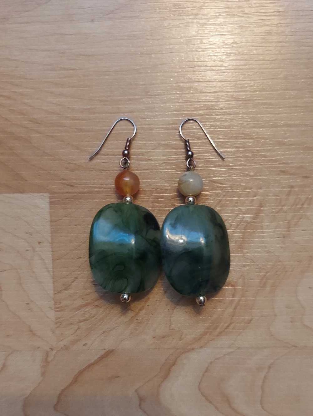 Earth-Toned Resin Earrings
